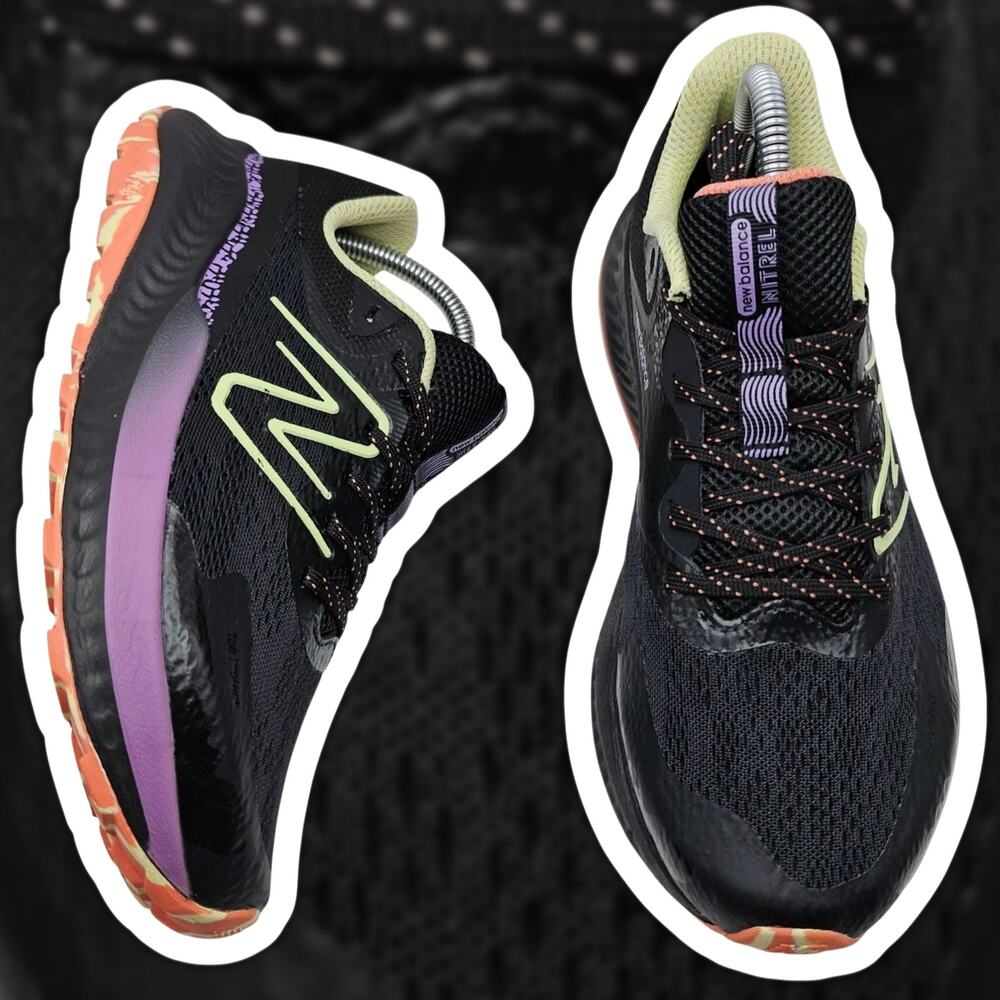 New Balance Dynasoft Nitrel v5 Women's 9 D Black Purple Trail Running Shoes Wide